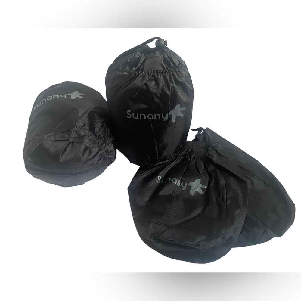 Sunany 4 Piece Set Drawstring Black Travel And Storage Bags Set New